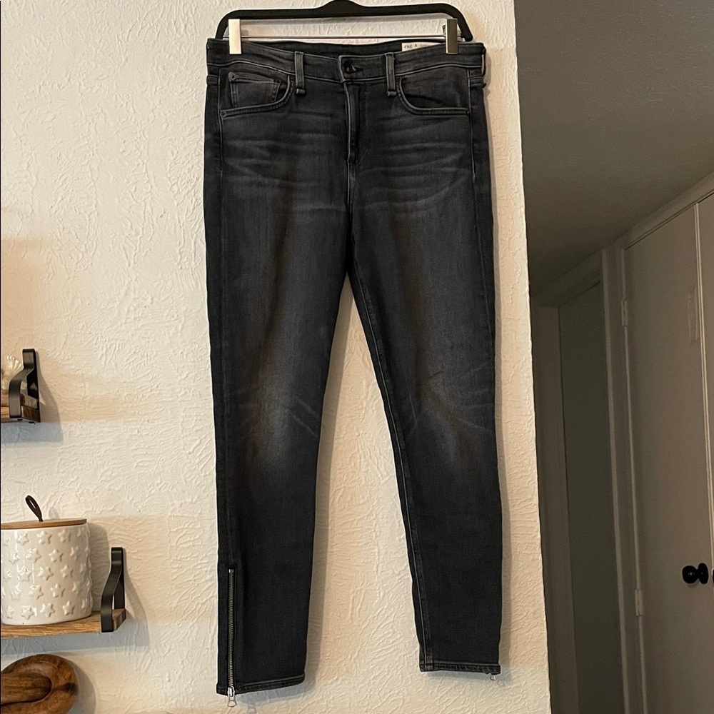 Rag & Bone Cate Mid Rise Ankle Skinny Jeans with Ankle Zippers Size 29
